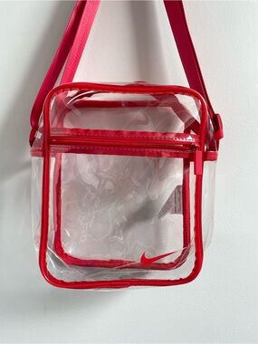 Nike Clear Crossbody Bag with Red Trim